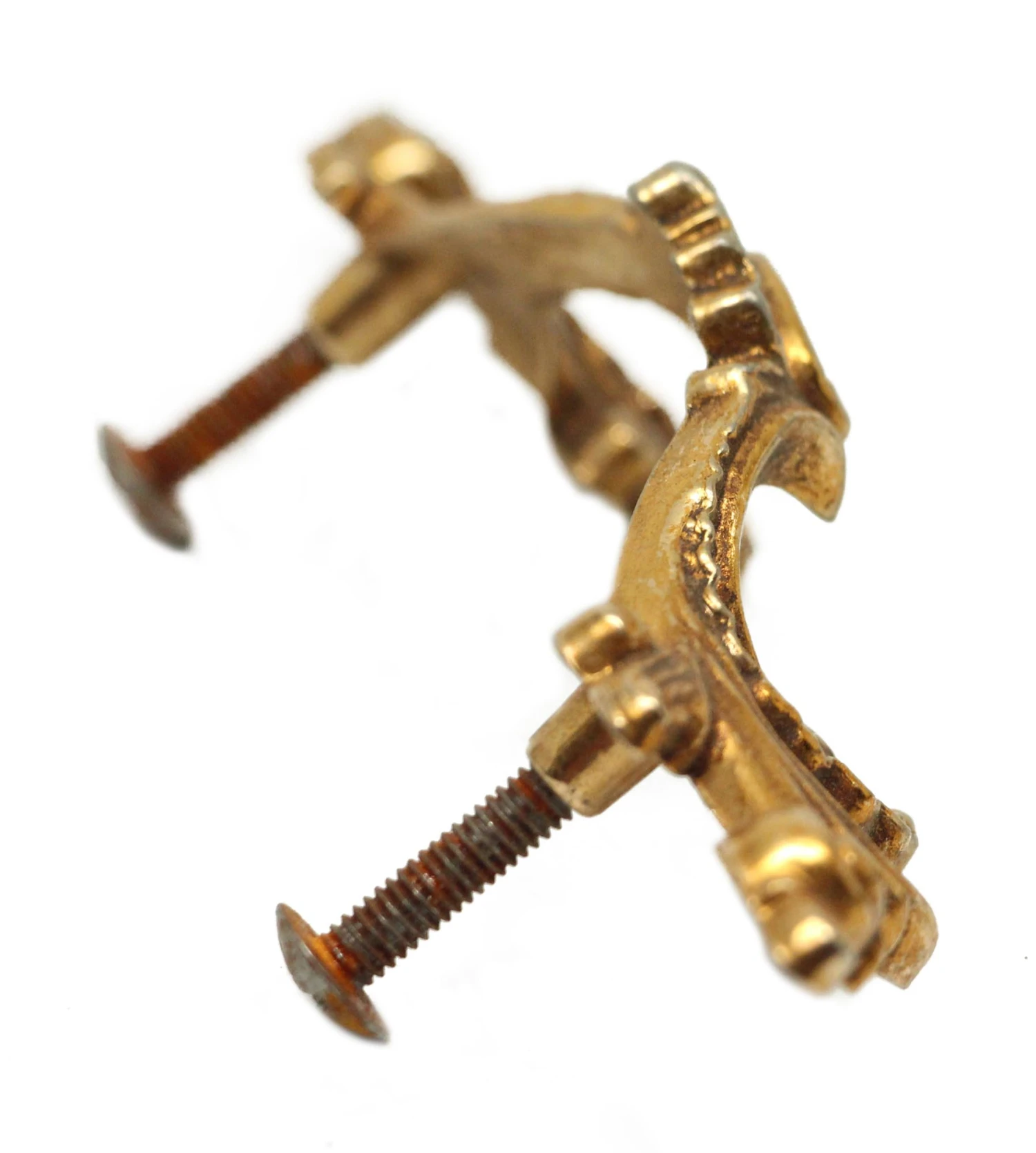 French Brass Bridge Dresser Pull 7 French Brass Bridge Dresser Pull - Image 5