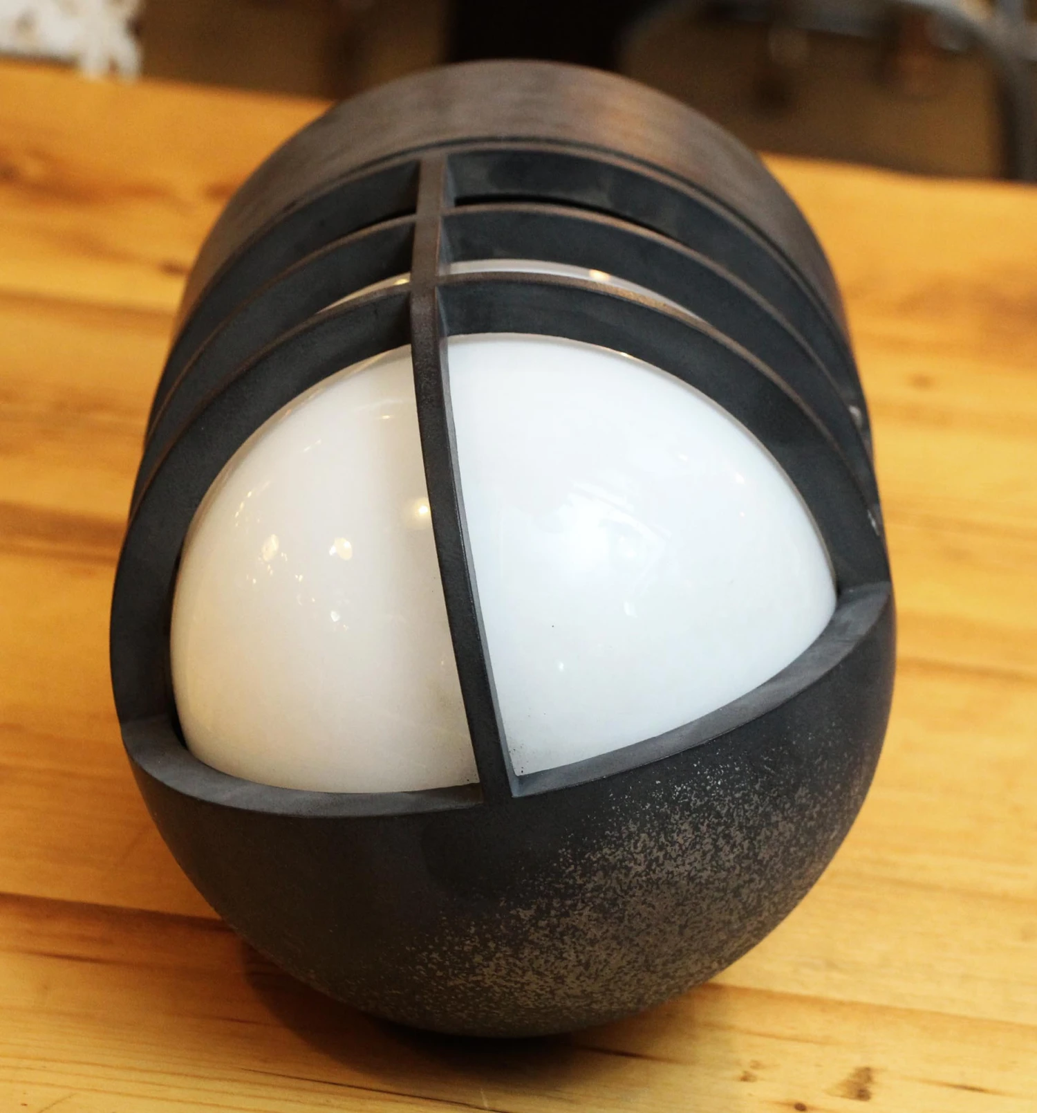 Industrial Aluminum & Milk Glass Passage Ceiling Light 7 Industrial Aluminum & Milk Glass Passage Ceiling Light - Image 5