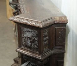 Antique 6.75 Ft. Wide Mahogany Carved Figural Mantel 26 Antique 6.75 Ft. Wide Mahogany Carved Figural Mantel -OGT Sale Store n248113 10