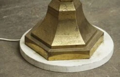 Gothic Brass Lampstand With Round Wood Base 12 Gothic Brass Lampstand With Round Wood Base -OGT Sale Store n248121 05