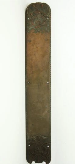 Antique Neoclassical 24.5 In. Bronze Door Push Plate 11 Antique Neoclassical 24.5 In. Bronze Door Push Plate -OGT Sale Store n248175 05