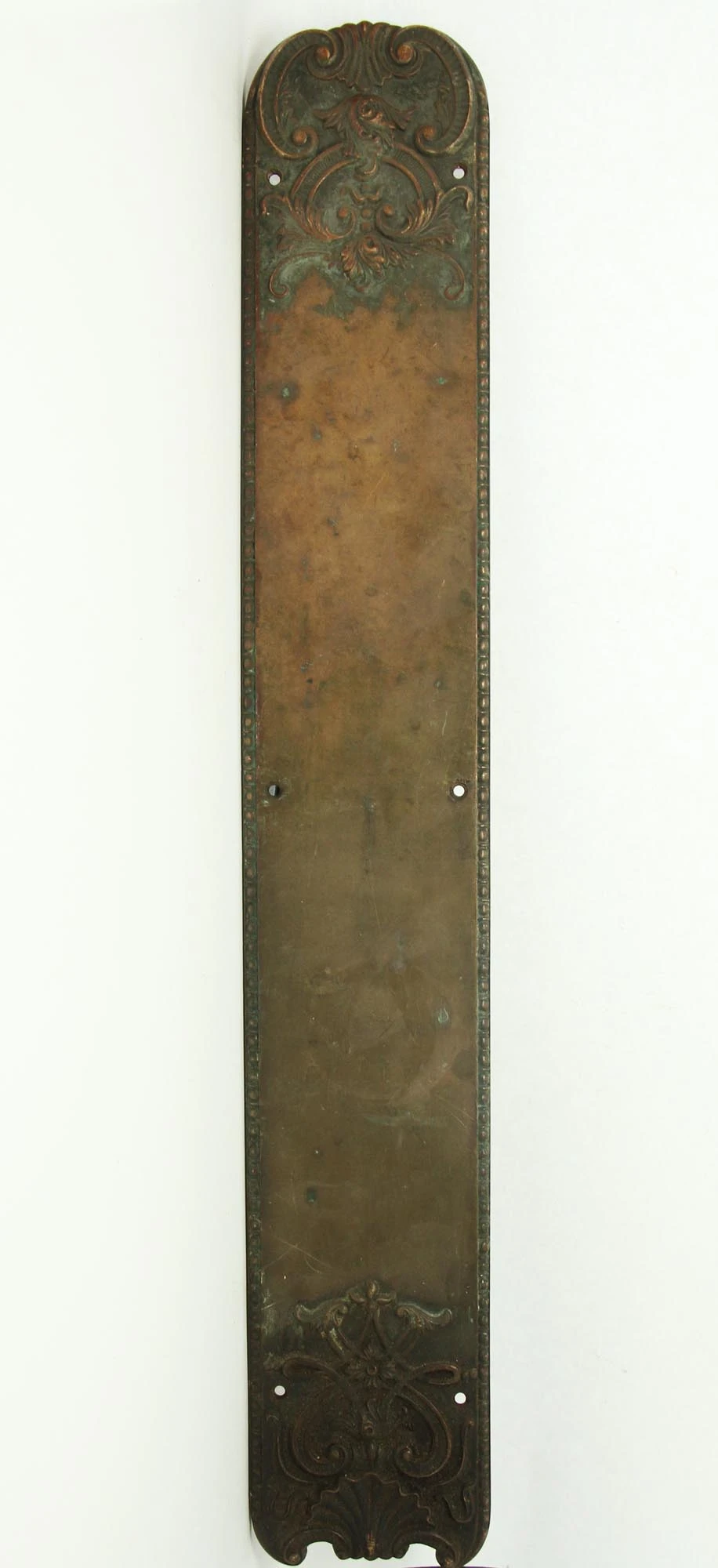 Antique Neoclassical 24.5 In. Bronze Door Push Plate 7 Antique Neoclassical 24.5 In. Bronze Door Push Plate - Image 5