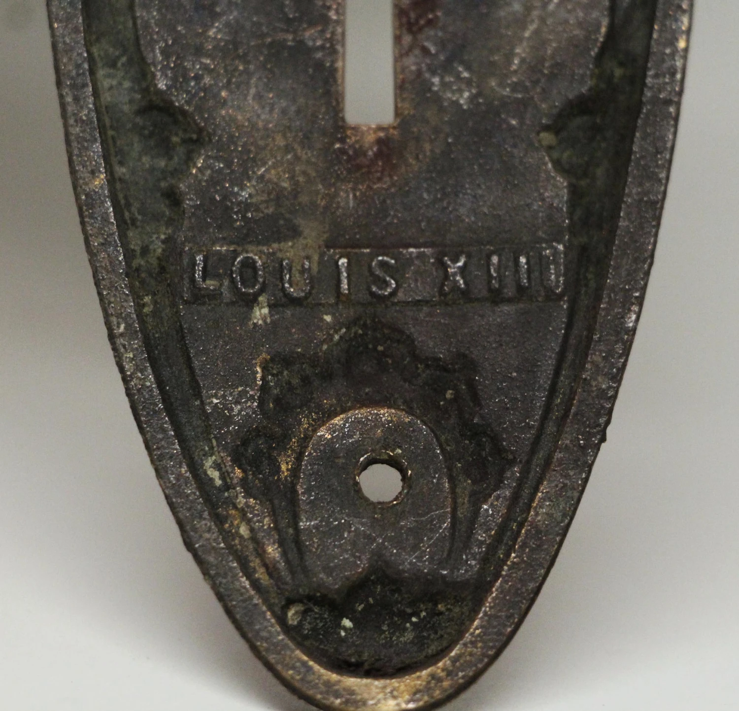 Antique 7.125 In. Bronze Louis XII Door Plate 7 Antique 7.125 In. Bronze Louis XII Door Plate - Image 5