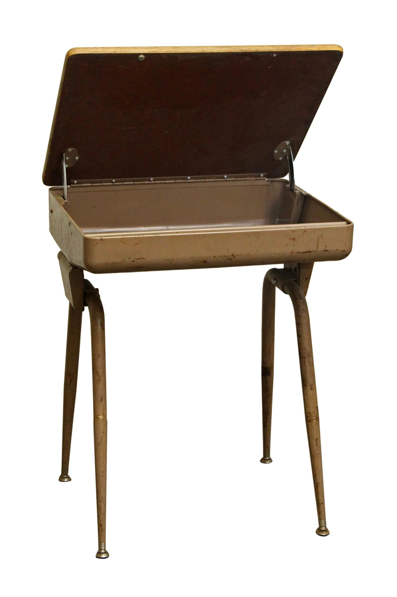 Mid Century Modern School Desk With Hinged Open Top 6 Mid Century Modern School Desk With Hinged Open Top - Image 4