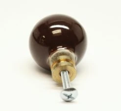 Ceramic Ball Shaped 1.125 In. Brown Drawer Cabinet Knob 10 Ceramic Ball Shaped 1.125 In. Brown Drawer Cabinet Knob -OGT Sale Store n251116 04