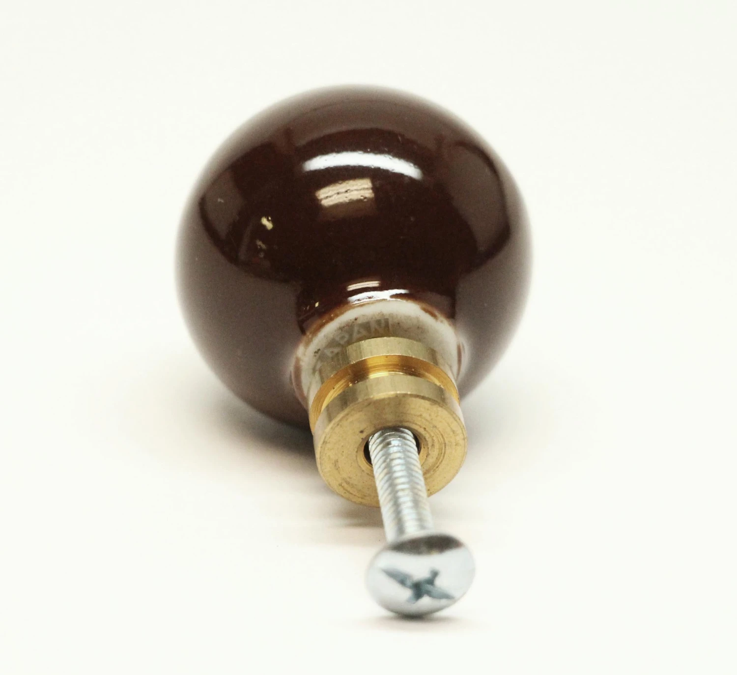 Ceramic Ball Shaped 1.125 In. Brown Drawer Cabinet Knob 6 Ceramic Ball Shaped 1.125 In. Brown Drawer Cabinet Knob - Image 4