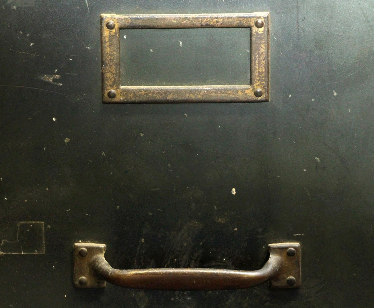 Reclaimed Four Drawer Metal Green Filing Cabinet 6 Reclaimed Four Drawer Metal Green Filing Cabinet - Image 4