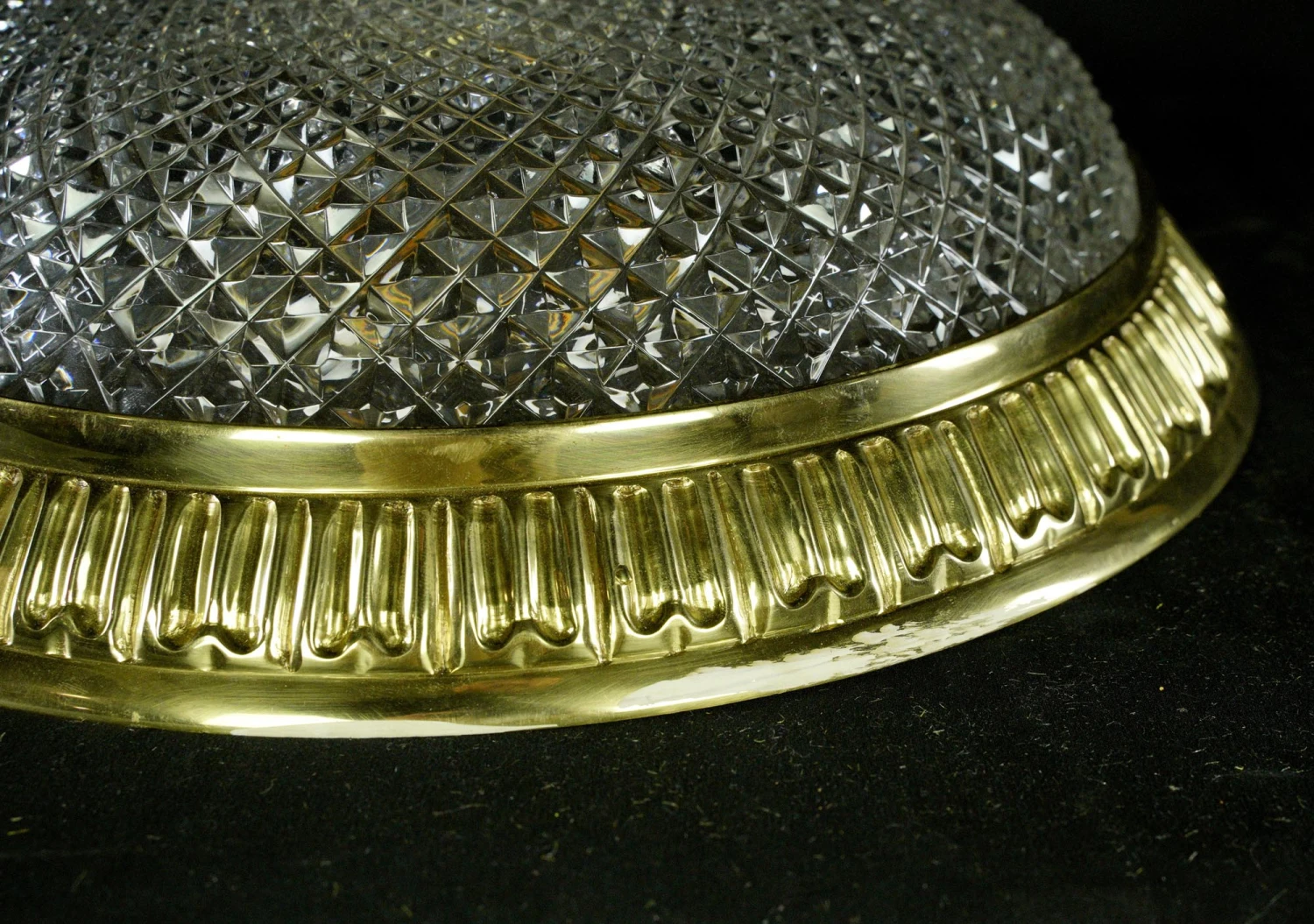 Waldorf Astoria Faceted Glass & Brass Flush Mount Light 7 Waldorf Astoria Faceted Glass & Brass Flush Mount Light - Image 5