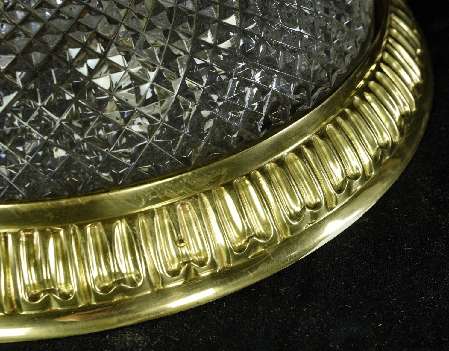 Waldorf Astoria Faceted Glass & Brass Flush Mount Light 9 Waldorf Astoria Faceted Glass & Brass Flush Mount Light - Image 7