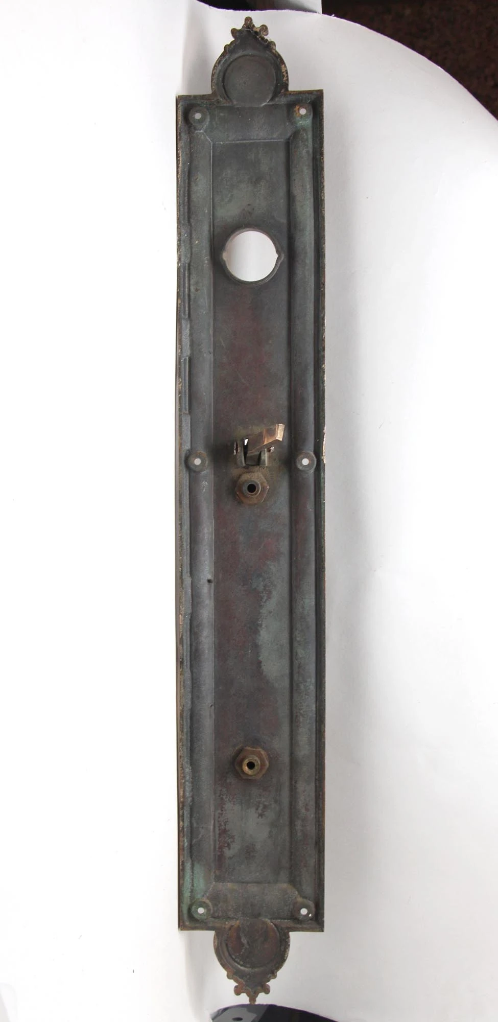 Antique Victorian Right Hand 24.25 In. Brass Entry Pull 8 Antique Victorian Right Hand 24.25 In. Brass Entry Pull - Image 6