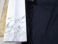 Solid Carved Block White & Gray Statuary Marble Mantel -OGT Sale Store n254081 07