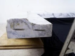 Solid Carved Block White & Gray Statuary Marble Mantel -OGT Sale Store n254081 08