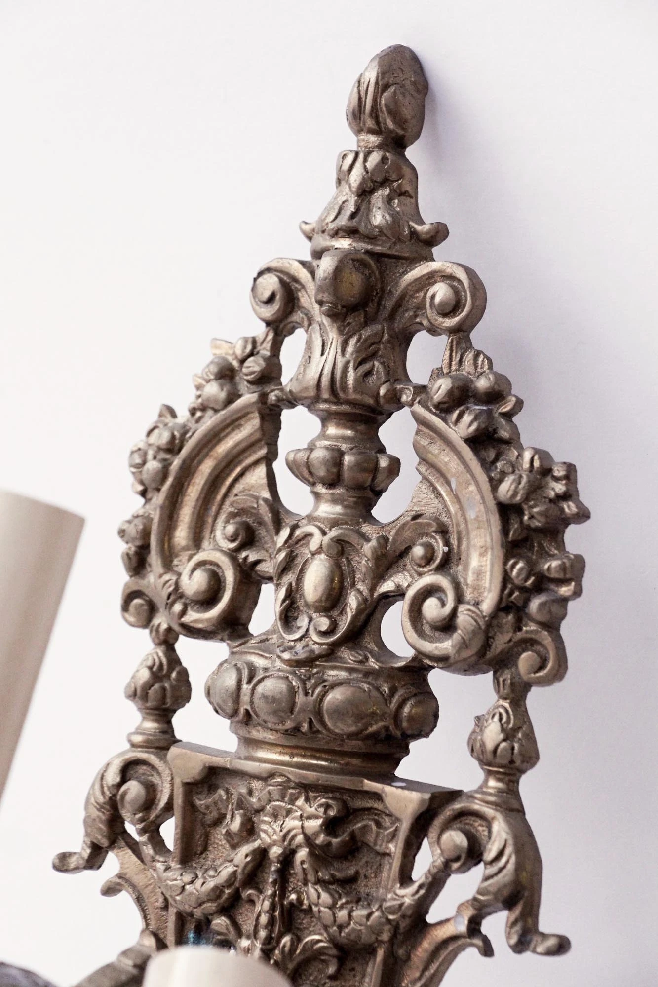 Pair Of 1870s Victorian 3 Arm Bronze Wall Sconces 6 Pair Of 1870s Victorian 3 Arm Bronze Wall Sconces - Image 4