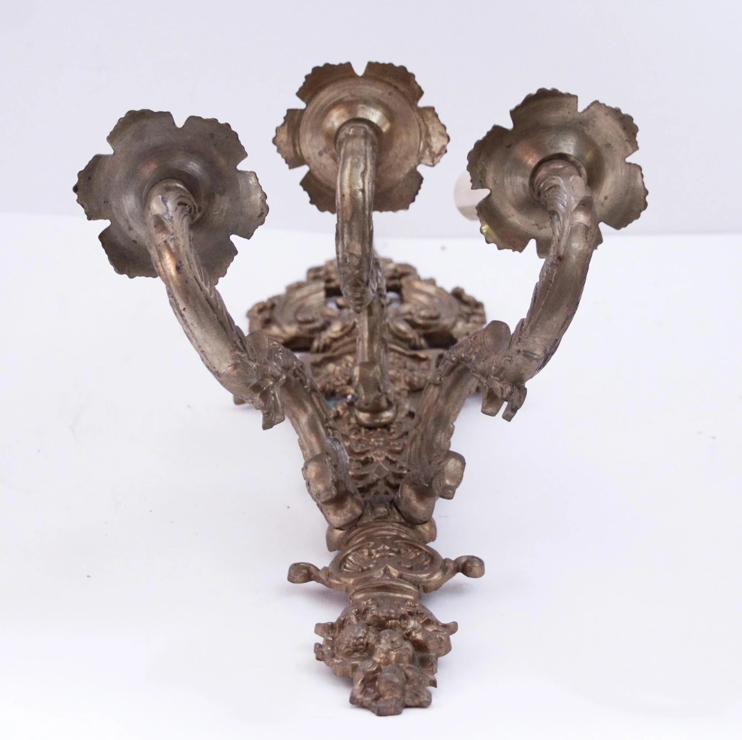Pair Of 1870s Victorian 3 Arm Bronze Wall Sconces 9 Pair Of 1870s Victorian 3 Arm Bronze Wall Sconces - Image 7