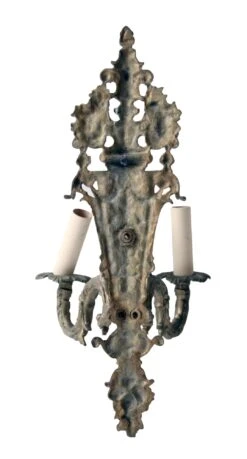 Pair Of 1870s Victorian 3 Arm Bronze Wall Sconces 19 Pair Of 1870s Victorian 3 Arm Bronze Wall Sconces -OGT Sale Store n258364 09