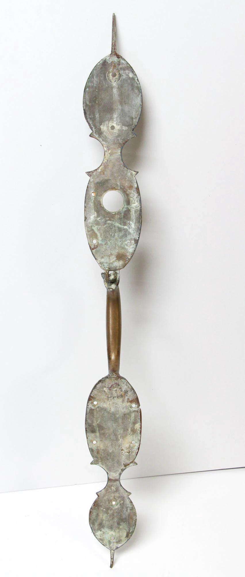 Antique 35 In. Arts & Crafts Brass Entry Door Handle 7 Antique 35 In. Arts & Crafts Brass Entry Door Handle - Image 5