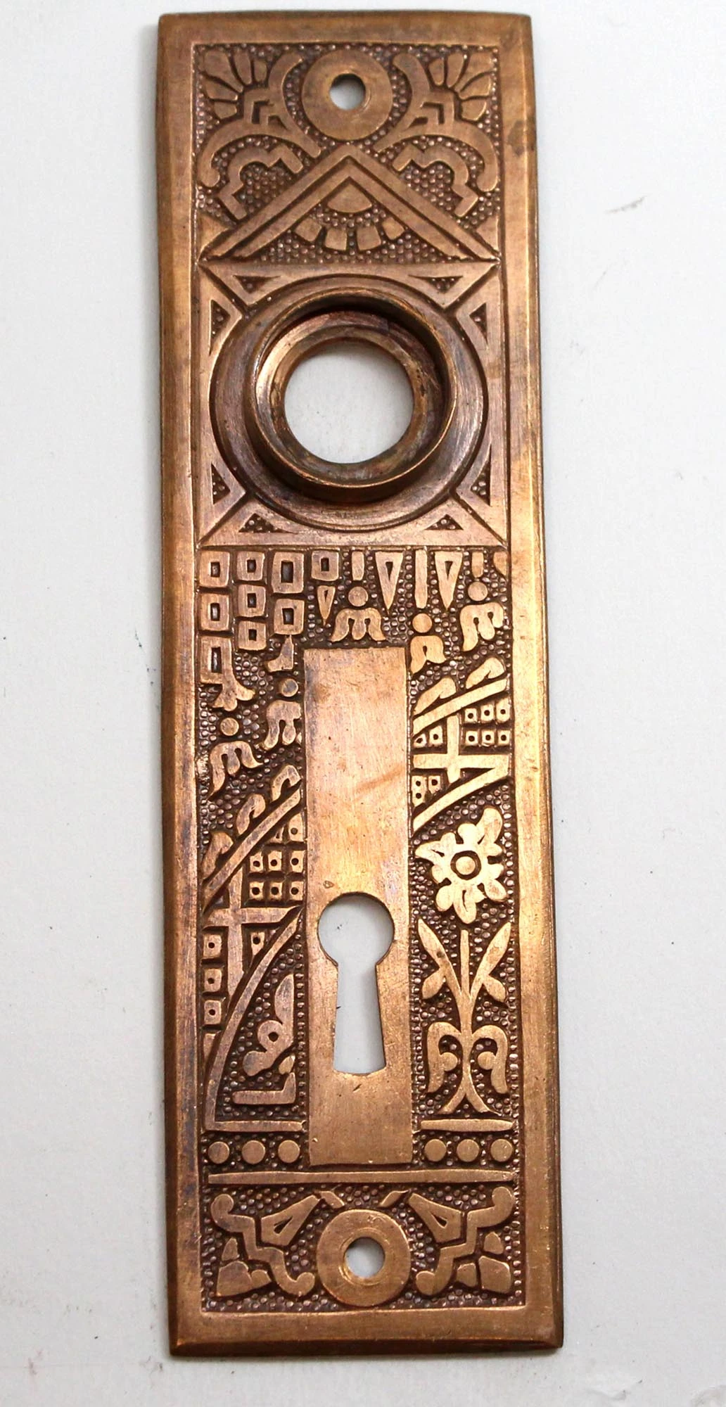 Antique Ceylon Corbin Vernacular Brass Door Knob Set 8 Antique Ceylon Corbin Vernacular Brass Door Knob Set - Image 6