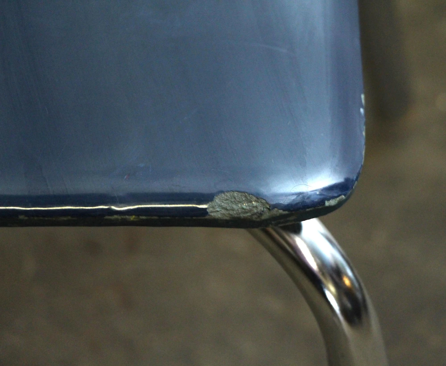 Bakelite Royal Blue Chair With Chrome Legs 7 Bakelite Royal Blue Chair With Chrome Legs - Image 5