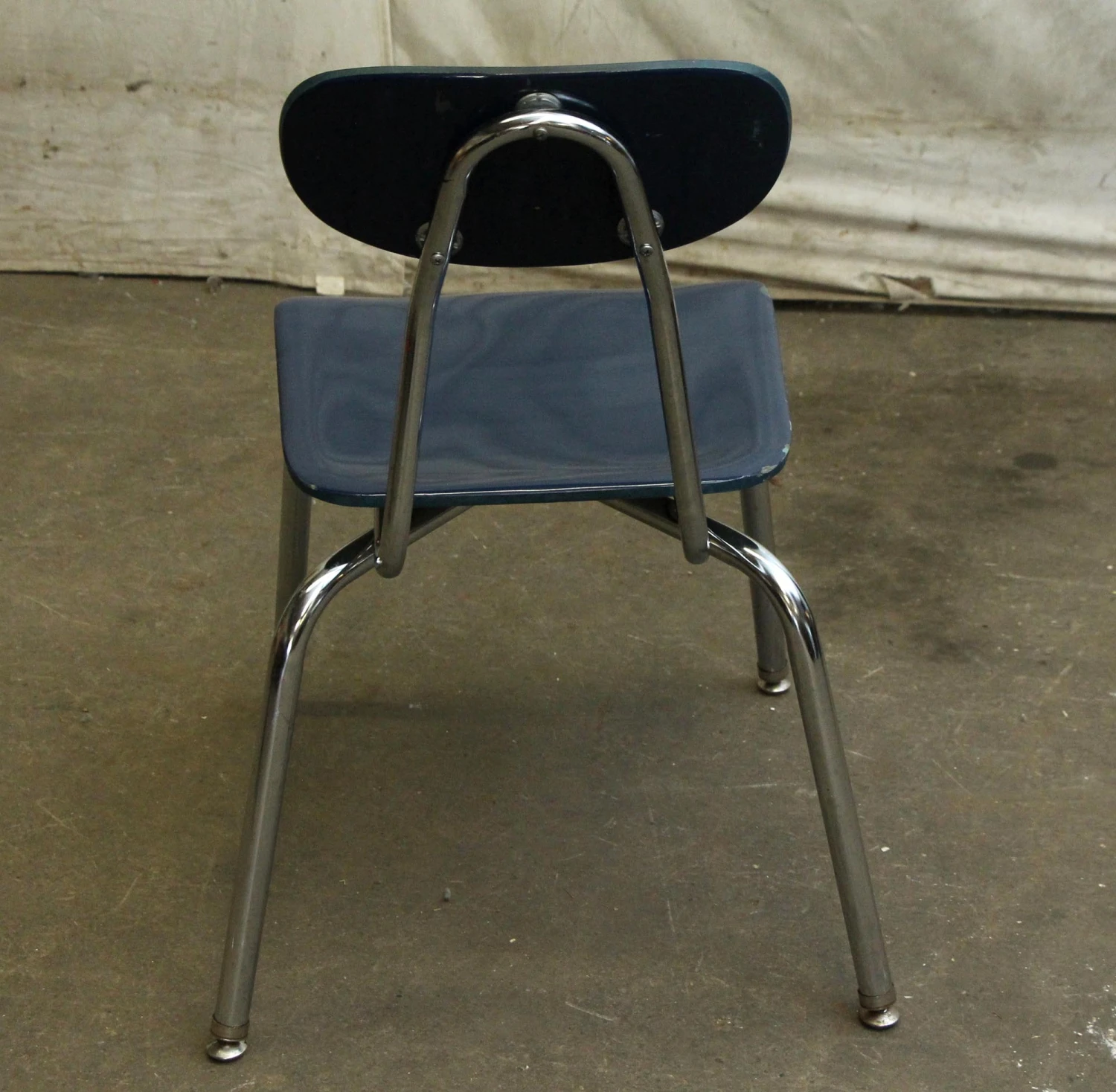 Bakelite Royal Blue Chair With Chrome Legs 8 Bakelite Royal Blue Chair With Chrome Legs - Image 6