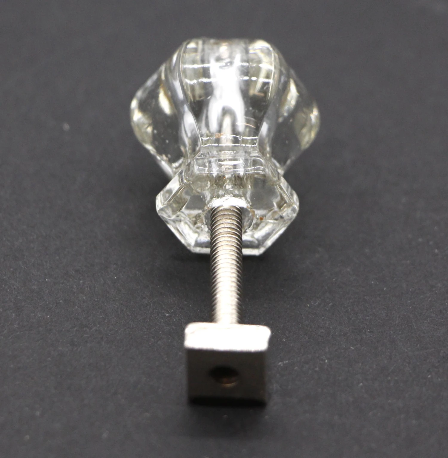 Vintage Clear Glass 0.875 In. Cabinet Drawer Knob 6 Vintage Clear Glass 0.875 In. Cabinet Drawer Knob - Image 4