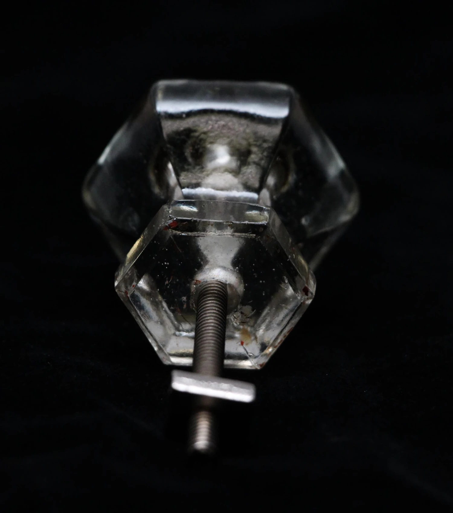 Vintage Clear Glass 1.5 In. Cabinet Drawer Knob 6 Vintage Clear Glass 1.5 In. Cabinet Drawer Knob - Image 4