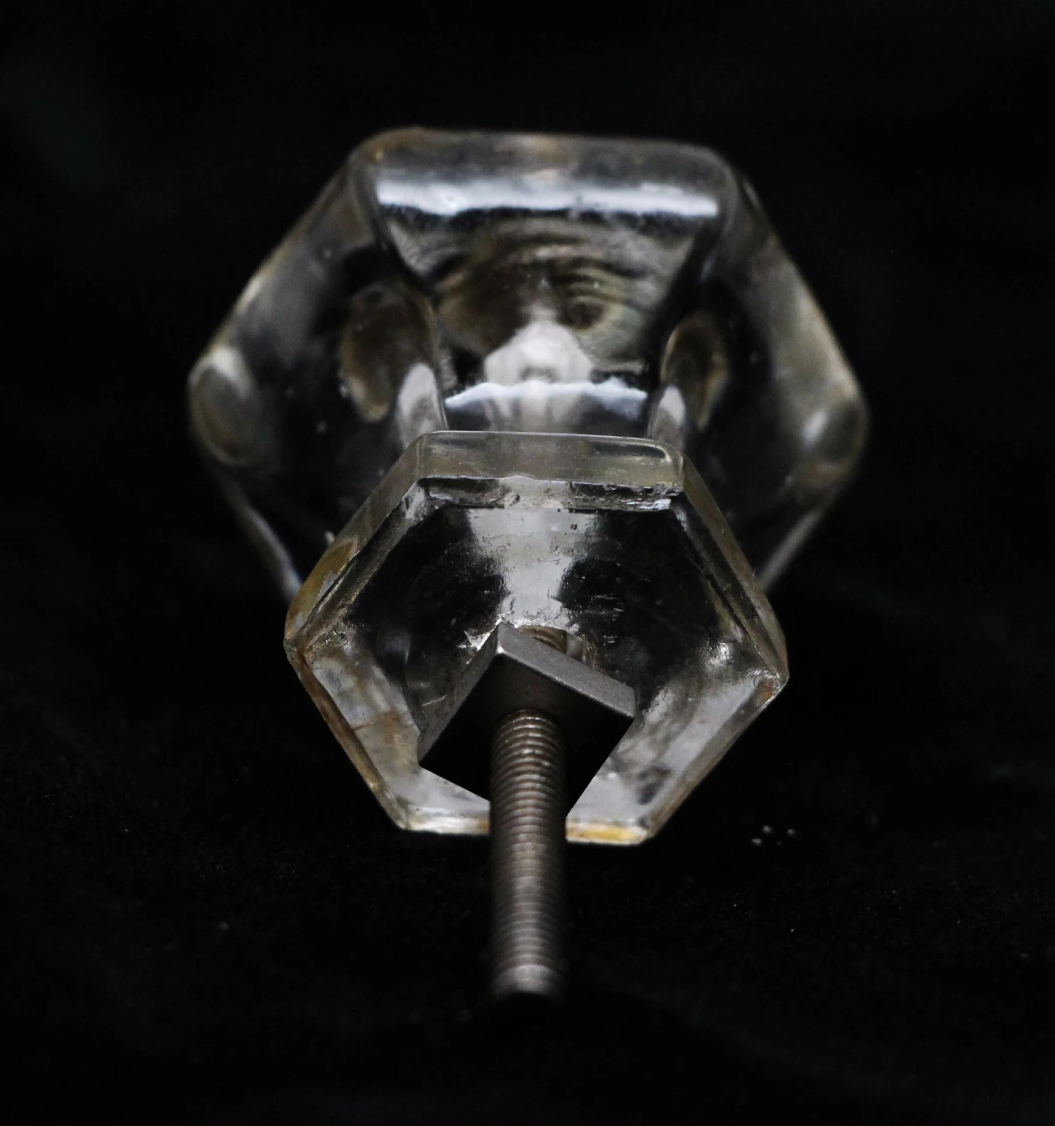 Vintage Clear Glass 1.375 In. Cabinet Drawer Knob 6 Vintage Clear Glass 1.375 In. Cabinet Drawer Knob - Image 4