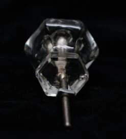 Vintage Clear Glass Hexagon 1.5 In. Cabinet Drawer Knob -OGT Sale Store n260067 04