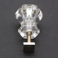Vintage Hexagon Clear Glass 1 In. Cabinet Drawer Knob -OGT Sale Store n260069 04