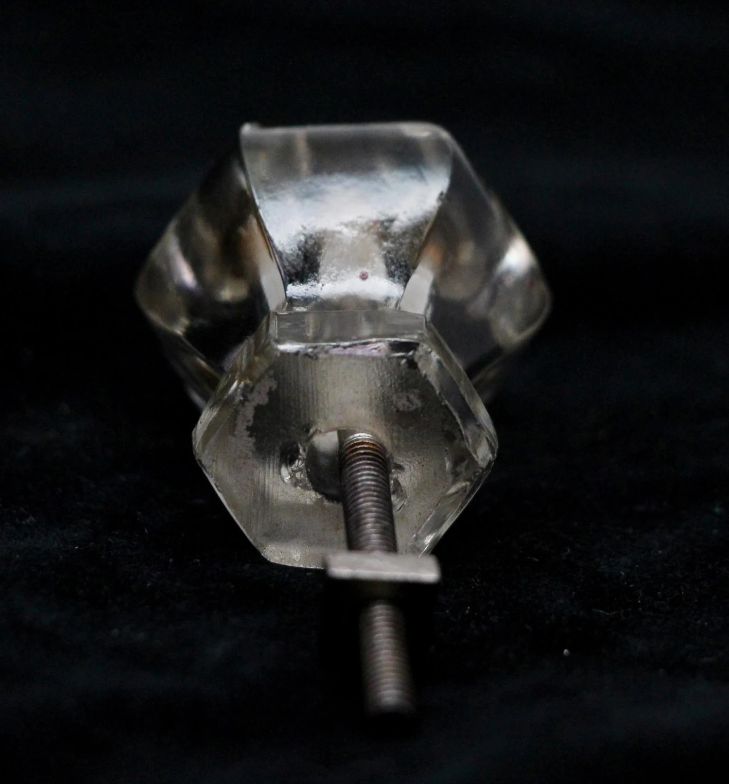 1.25 In. Vintage Clear Glass Hexagon Cabinet Knob 6 1.25 In. Vintage Clear Glass Hexagon Cabinet Knob - Image 4