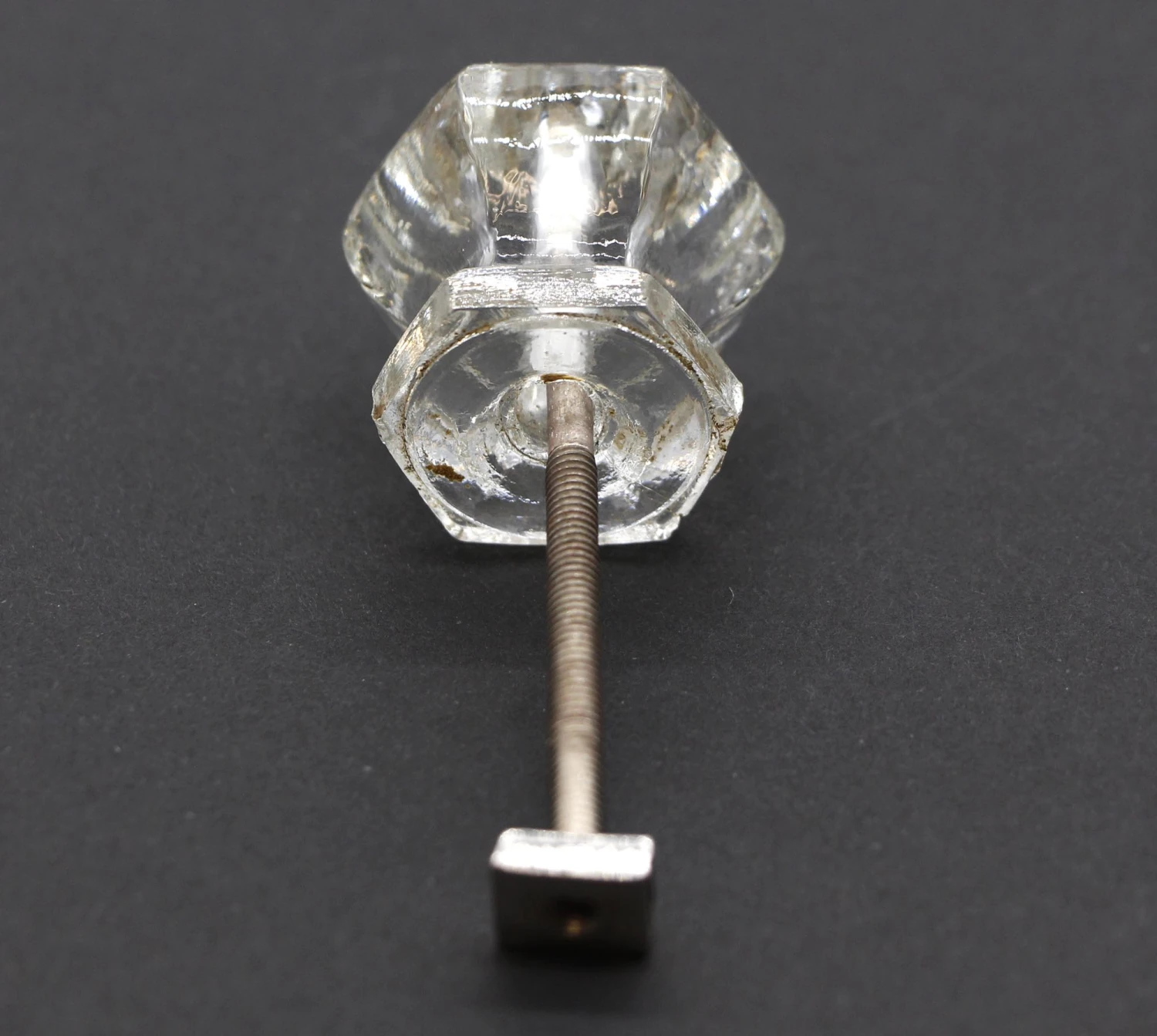 Vintage 1.375 In. Hexagon Glass Drawer Cabinet Knob 6 Vintage 1.375 In. Hexagon Glass Drawer Cabinet Knob - Image 4