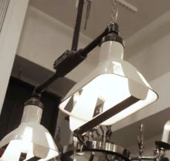 Double Hanging White Enamel Industrial Light -OGT Sale Store n260329 04