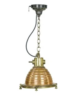 Nautical Copper & Brass Wiska Beehive Spotlight Pendant Light