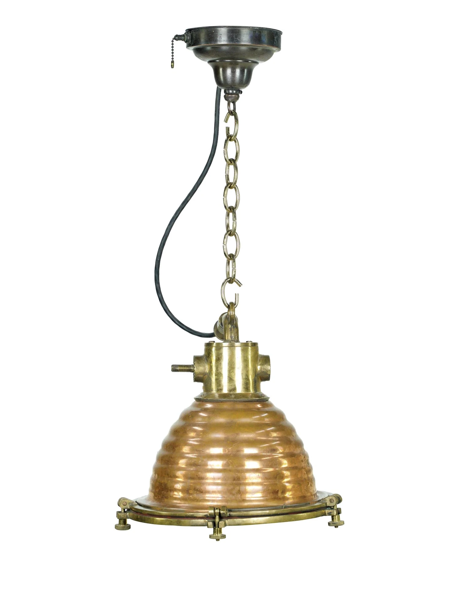 Nautical Copper & Brass Wiska Beehive Spotlight Pendant Light 3 Nautical Copper & Brass Wiska Beehive Spotlight Pendant Light