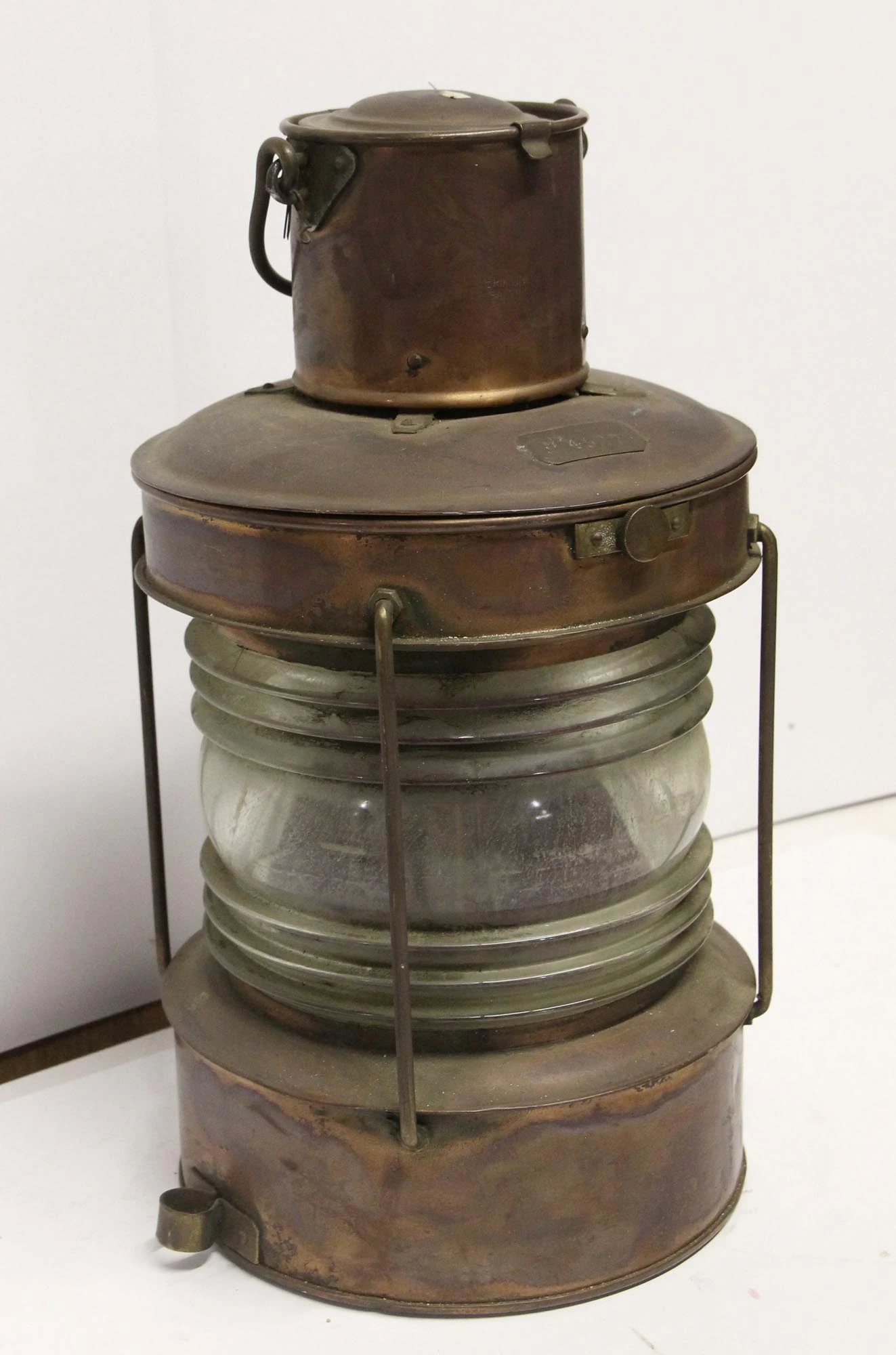 Old Reclaimed Copper & Glass Lantern 4 Old Reclaimed Copper & Glass Lantern - Image 2