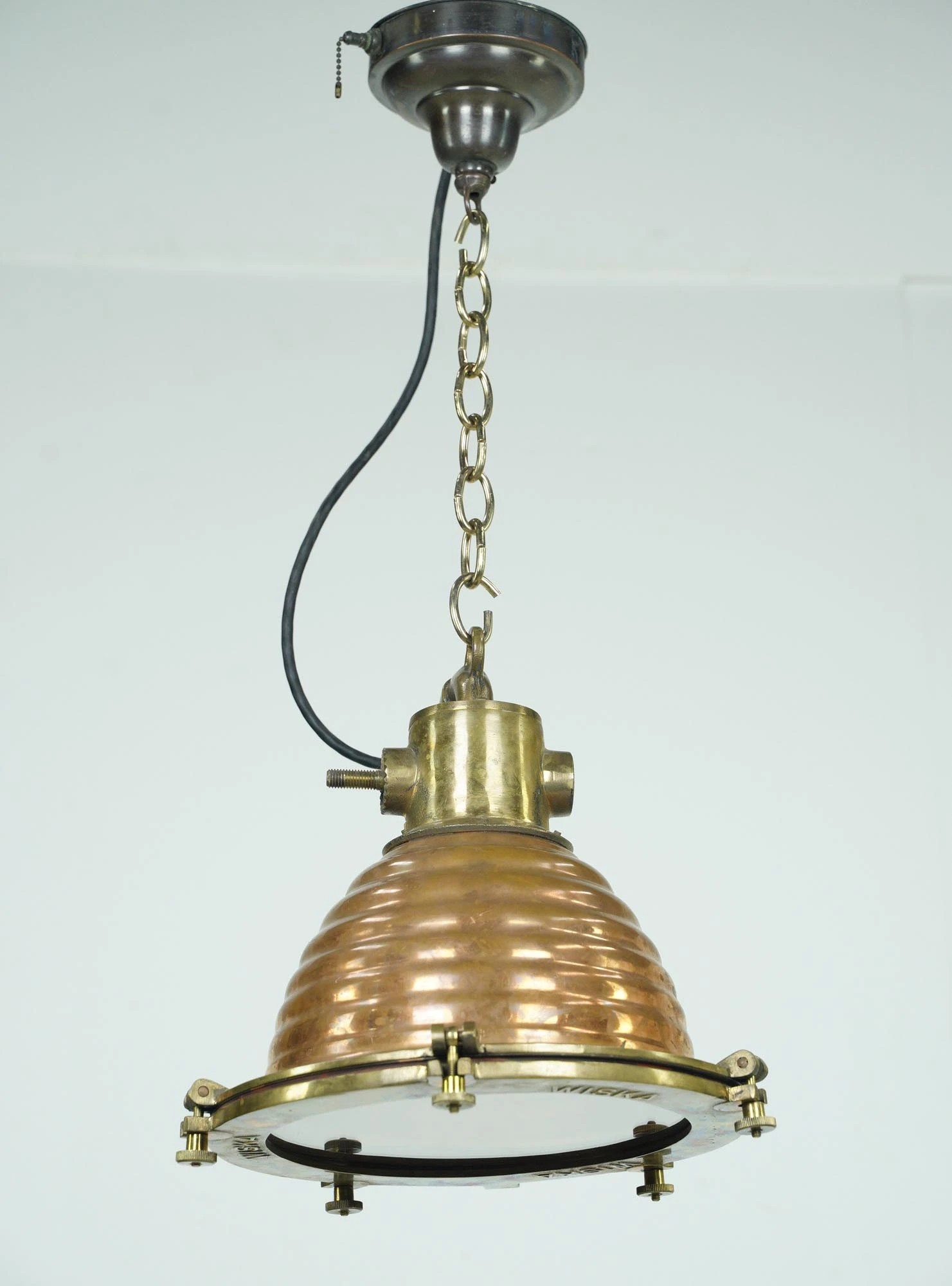 Nautical Copper & Brass Wiska Beehive Spotlight Pendant Light 4 Nautical Copper & Brass Wiska Beehive Spotlight Pendant Light - Image 2
