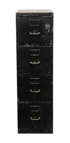 4 Drawer Black Metal Cabinet