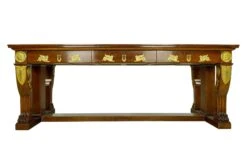 Antique French Empire Mahogany Gilt Bronze Gentleman’s Desk