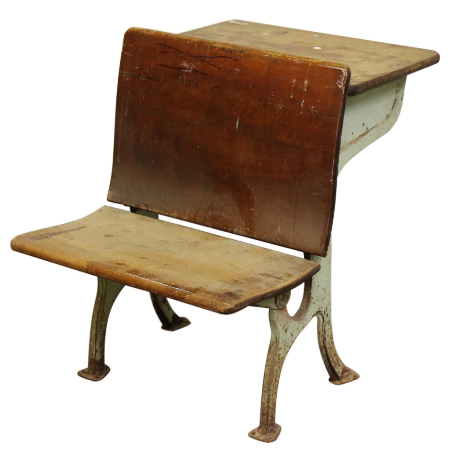 Antique Grade School Row Desk & Chair Combo 3 Antique Grade School Row Desk & Chair Combo