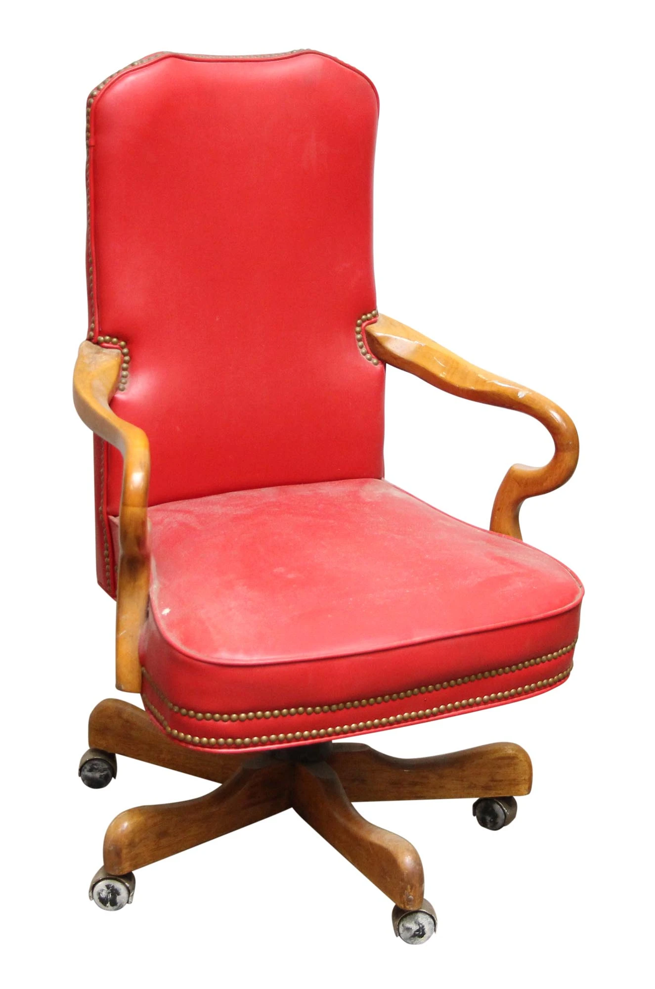 Fairfield Red Rolling Chair 3 Fairfield Red Rolling Chair