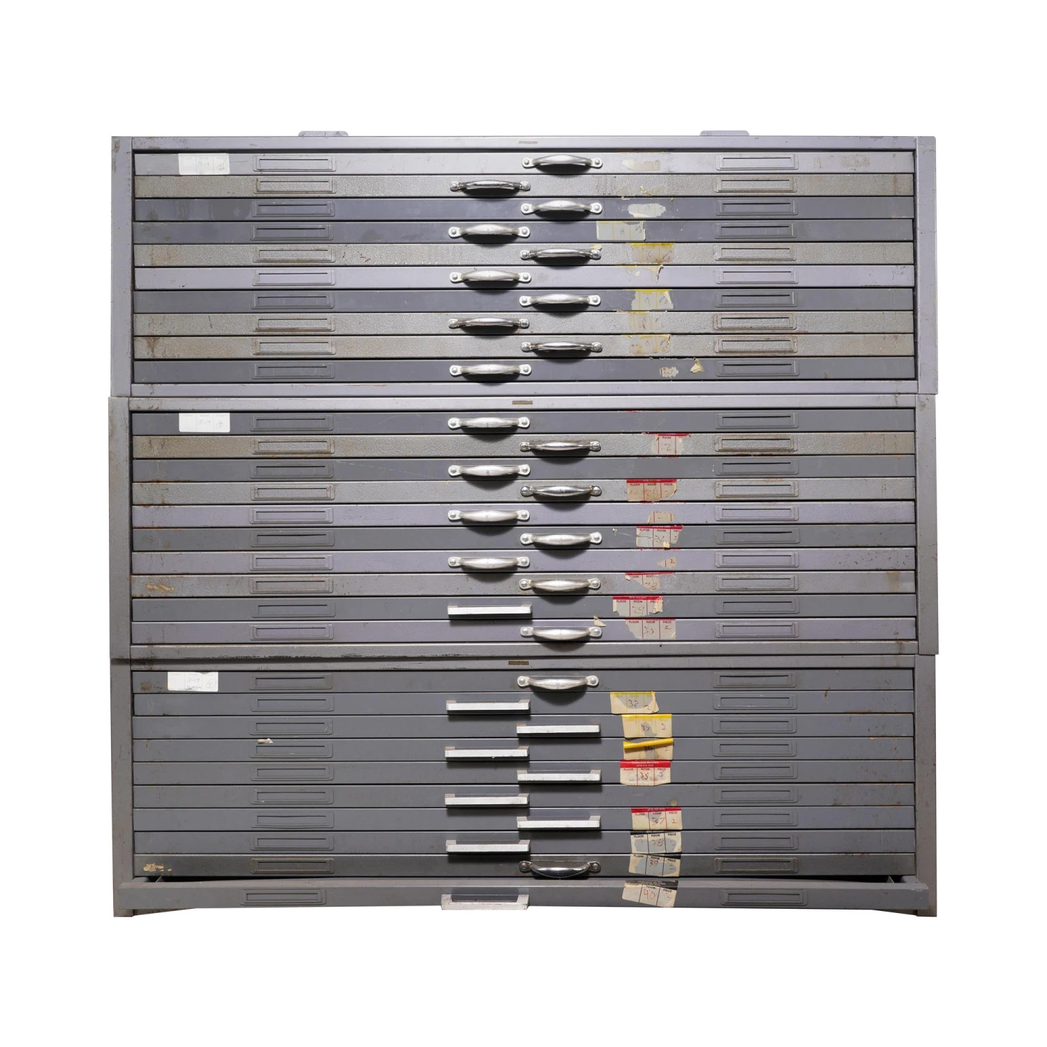 Flat Steel File Cabinet With Fold Out Table In Each Drawer 3 Flat Steel File Cabinet With Fold Out Table In Each Drawer