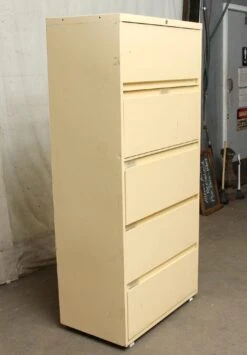 Vintage 5 Drawer Tan Metal File Cabinet 14 Vintage 5 Drawer Tan Metal File Cabinet -OGT Sale Store office furniture for sale n232270