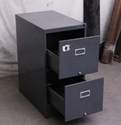 Reclaimed Two Drawer Metal File Cabinet 9 Reclaimed Two Drawer Metal File Cabinet -OGT Sale Store office furniture for sale n256292