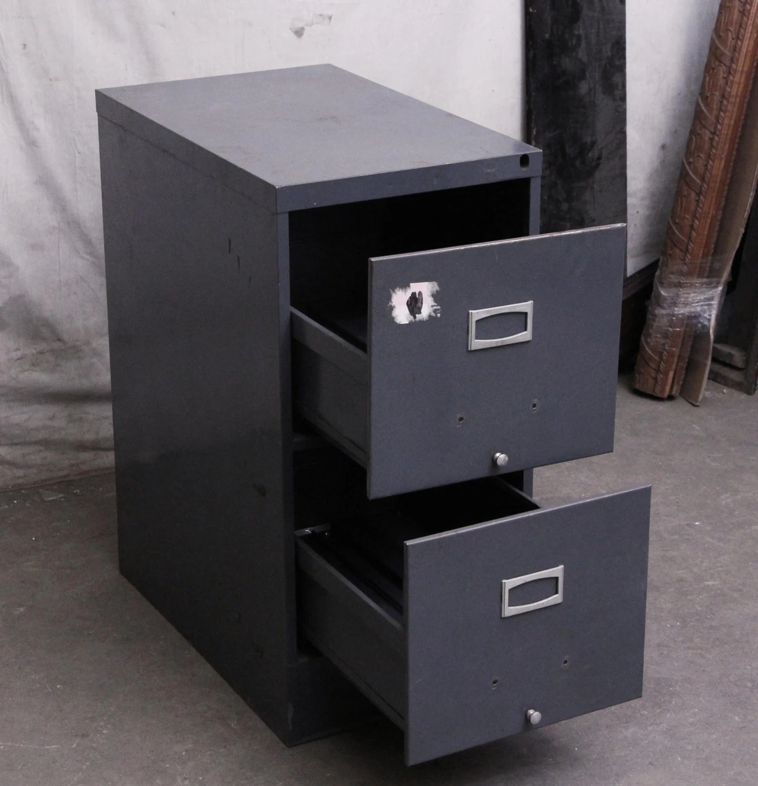 Reclaimed Two Drawer Metal File Cabinet 5 Reclaimed Two Drawer Metal File Cabinet - Image 3