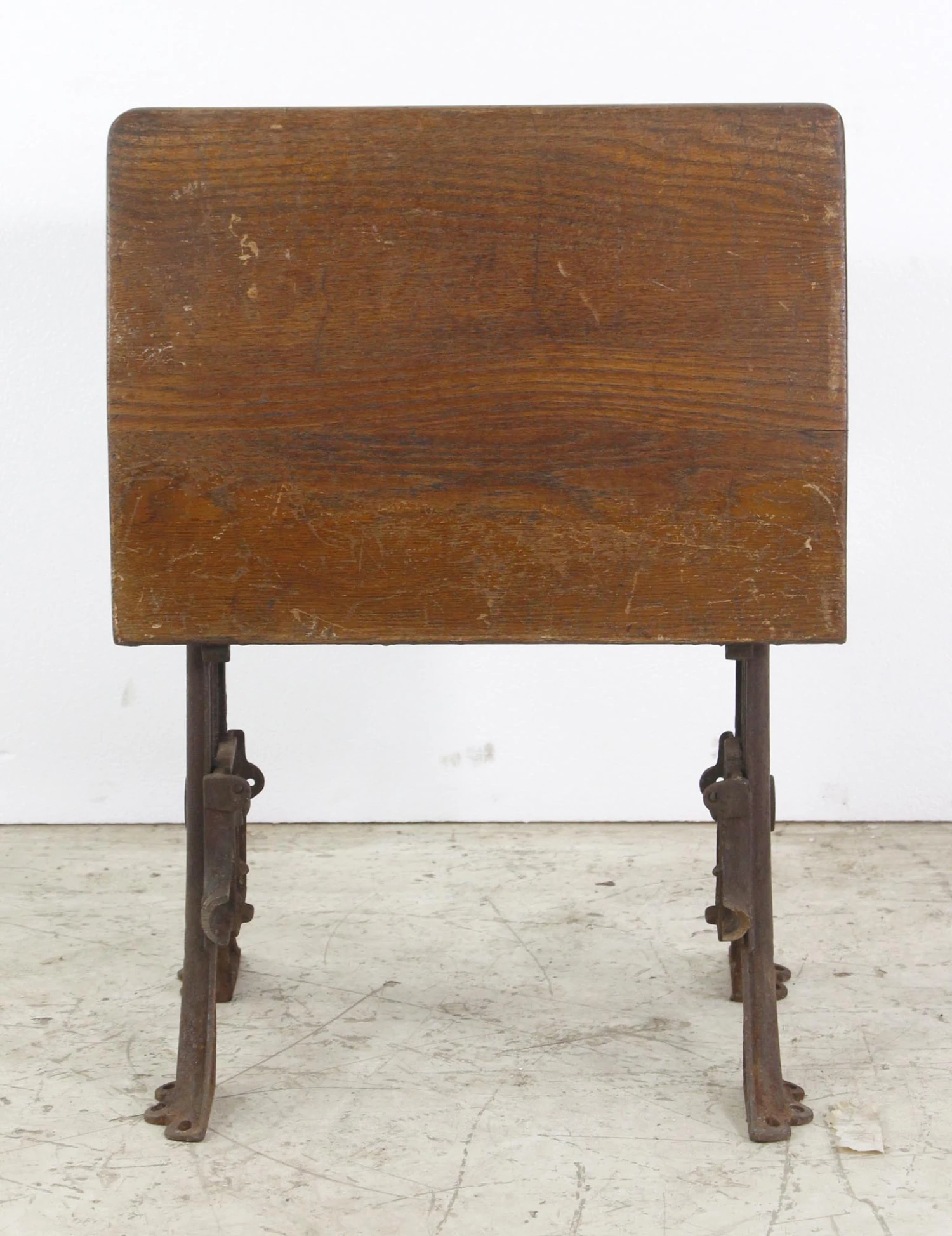 Antique Folding School Row Desk With Cast Iron Legs 5 Antique Folding School Row Desk With Cast Iron Legs - Image 3