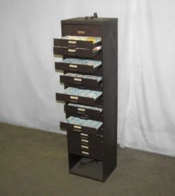 Industrial Metal Tall Narrow Cabinet With Multiple Drawers 11 Industrial Metal Tall Narrow Cabinet With Multiple Drawers -OGT Sale Store office furniture l206782