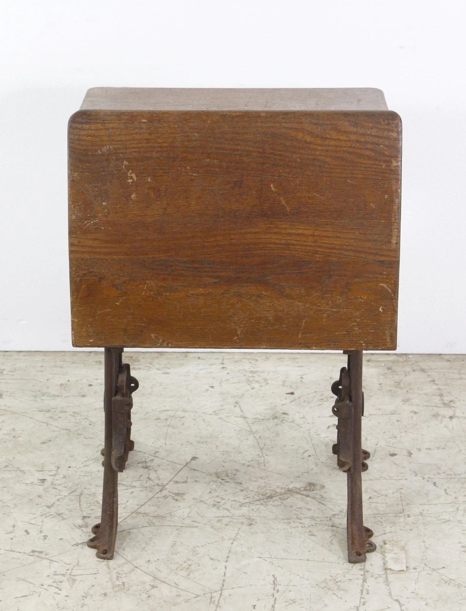 Antique Folding School Row Desk With Cast Iron Legs 4 Antique Folding School Row Desk With Cast Iron Legs - Image 2