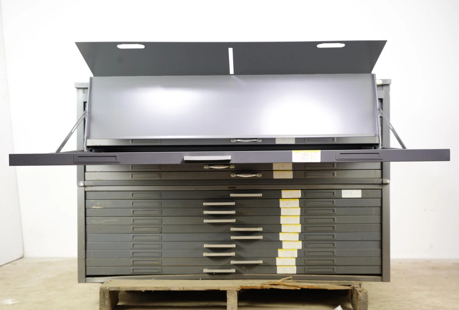 Reclaimed 20 Drawers Gray Steel Flat Map Stack Cabinet 4 Reclaimed 20 Drawers Gray Steel Flat Map Stack Cabinet - Image 2