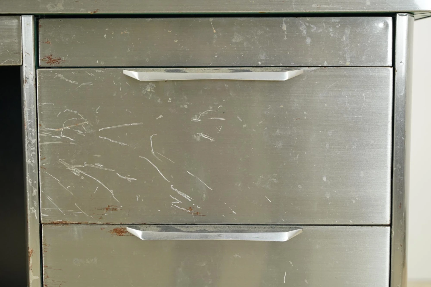 Vintage Industrial Steel Office Desk With Glass Top 4 Vintage Industrial Steel Office Desk With Glass Top - Image 2