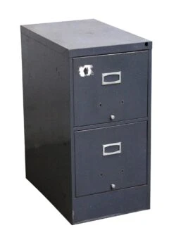 Reclaimed Two Drawer Metal File Cabinet