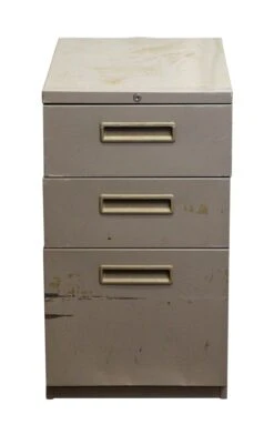 Vintage Gray Wheeled File Cabinet